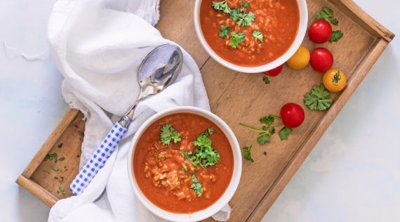 Frische Tomatensuppe mit Ingwer und Reis für Thermomix®